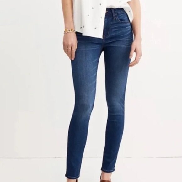 Madewell Medium Rinse Roadtripper high  Rise Skinny Blue Denim Jeans - Picture 1 of 12